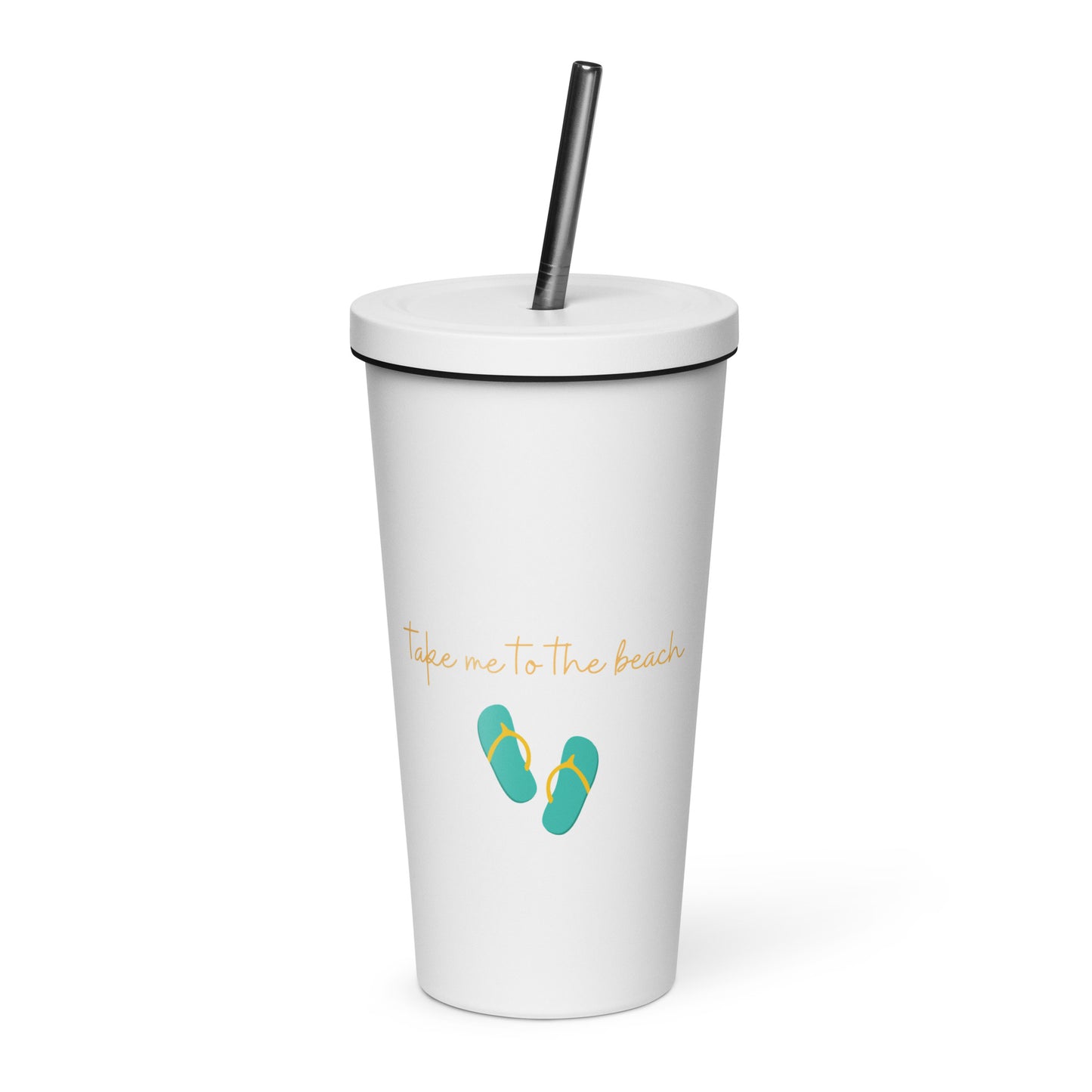 Take Me To The Beach Insulated Tumbler w/ Straw